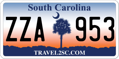 SC license plate ZZA953