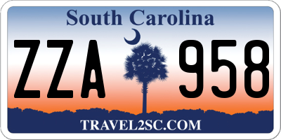 SC license plate ZZA958