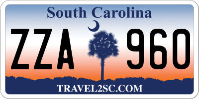 SC license plate ZZA960