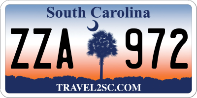 SC license plate ZZA972