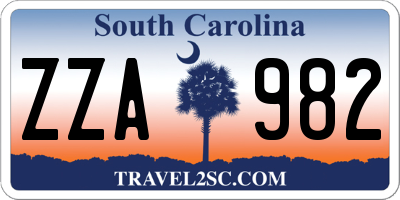 SC license plate ZZA982