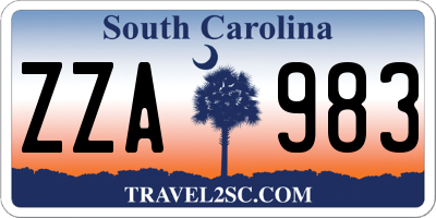 SC license plate ZZA983