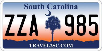 SC license plate ZZA985