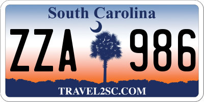 SC license plate ZZA986