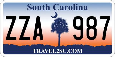 SC license plate ZZA987