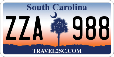 SC license plate ZZA988
