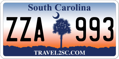 SC license plate ZZA993