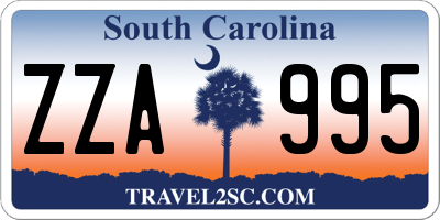 SC license plate ZZA995