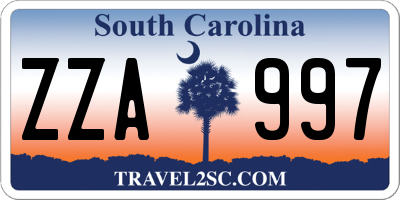 SC license plate ZZA997