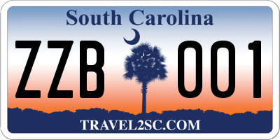 SC license plate ZZB001