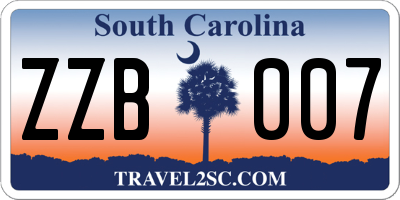 SC license plate ZZB007