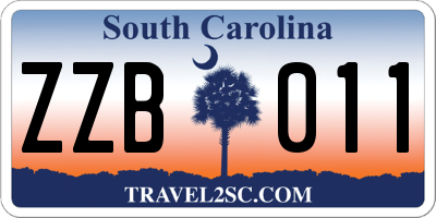 SC license plate ZZB011