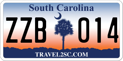 SC license plate ZZB014