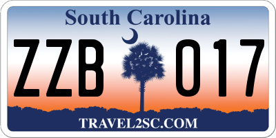 SC license plate ZZB017