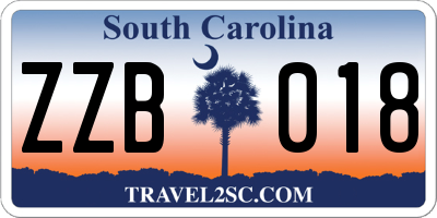 SC license plate ZZB018