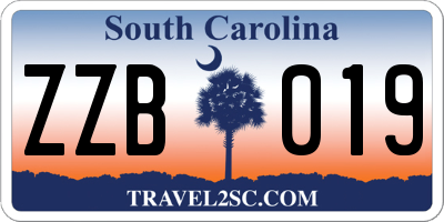 SC license plate ZZB019
