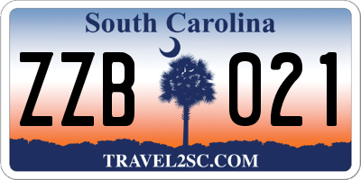 SC license plate ZZB021