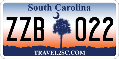 SC license plate ZZB022