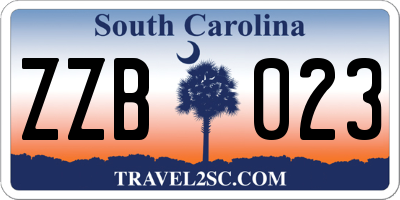 SC license plate ZZB023