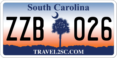 SC license plate ZZB026