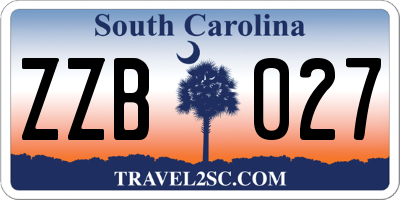 SC license plate ZZB027