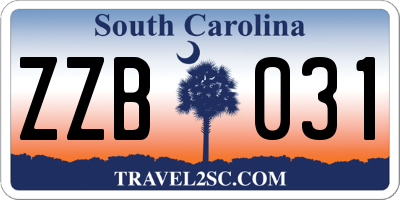 SC license plate ZZB031