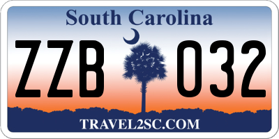 SC license plate ZZB032