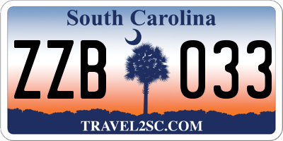 SC license plate ZZB033