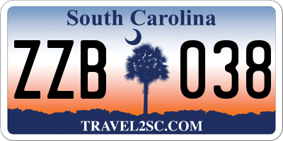 SC license plate ZZB038