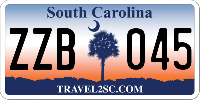 SC license plate ZZB045