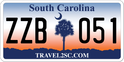 SC license plate ZZB051