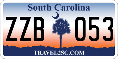 SC license plate ZZB053