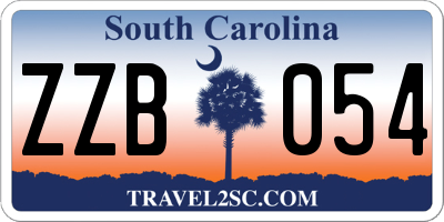 SC license plate ZZB054