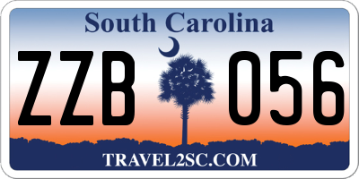 SC license plate ZZB056