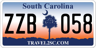 SC license plate ZZB058