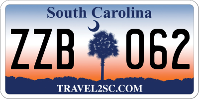 SC license plate ZZB062