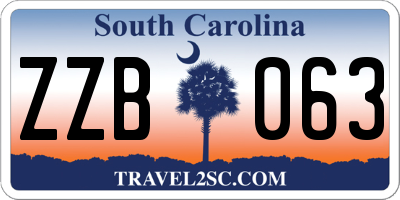 SC license plate ZZB063
