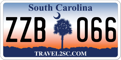 SC license plate ZZB066