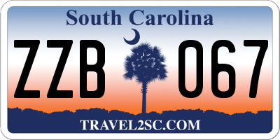 SC license plate ZZB067
