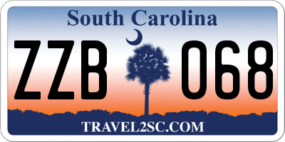 SC license plate ZZB068