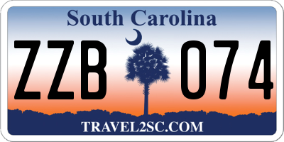 SC license plate ZZB074