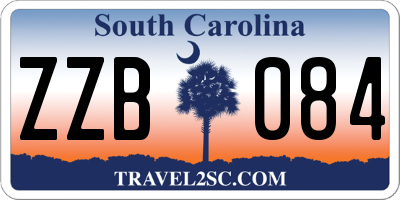 SC license plate ZZB084