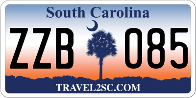 SC license plate ZZB085