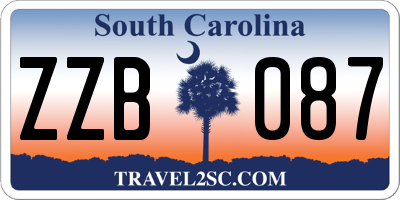 SC license plate ZZB087