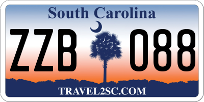 SC license plate ZZB088
