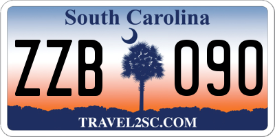 SC license plate ZZB090