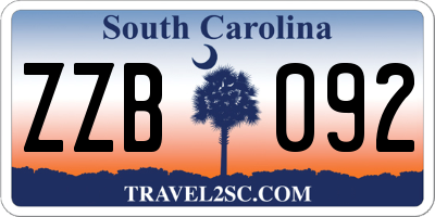 SC license plate ZZB092