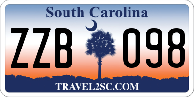 SC license plate ZZB098