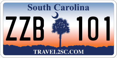 SC license plate ZZB101