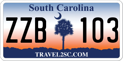 SC license plate ZZB103